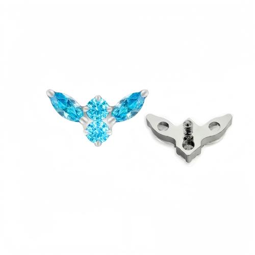 Titan Legierung Engel, Flügel,, DIY & Micro pave Zirkonia, keine, 7.10x4.10mm, verkauft von PC