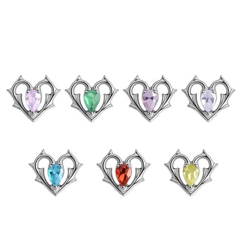 Titan Legierung Intimschmuck Ohrring Ergebnisse, Herz, poliert, DIY & Micro pave Zirkonia & hohl, keine, 7x6mm, verkauft von PC