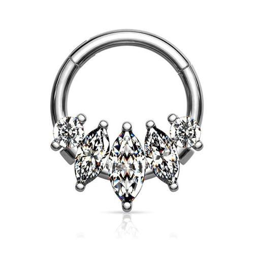 304 Cruach dhosmálta Srón Piercing Jewelry, unisex & méid éagsúla do rogha & micrea réiteach zirconia ciúbach, dath bunaidh, Díolta De réir PC