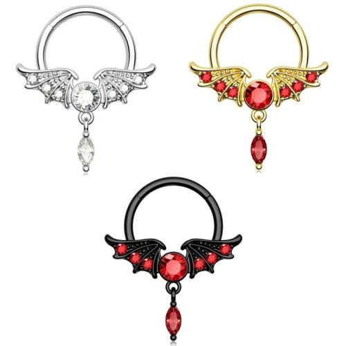 Stal nierdzewna 316L Biżuteria kolczyki do nosa, Powlekane, Halloween Design & dla obu płci & różnej wielkości do wyboru & mikro utorować cyrkonia, dostępnych więcej kolorów, sprzedane przez PC