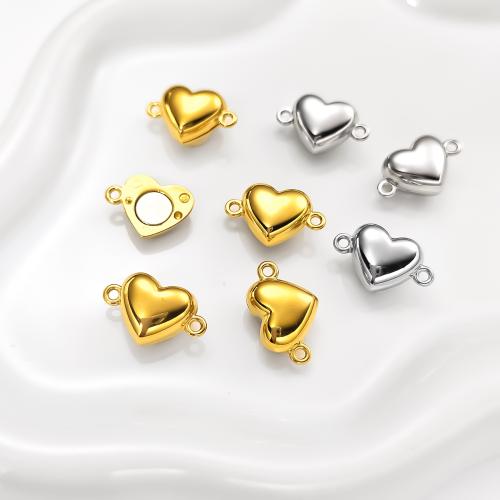 Stainless Steel Magnetic Clasp 316 Stainless Steel Heart Vacuum Ion Plating DIY Approx 1.5mm Sold By Pair