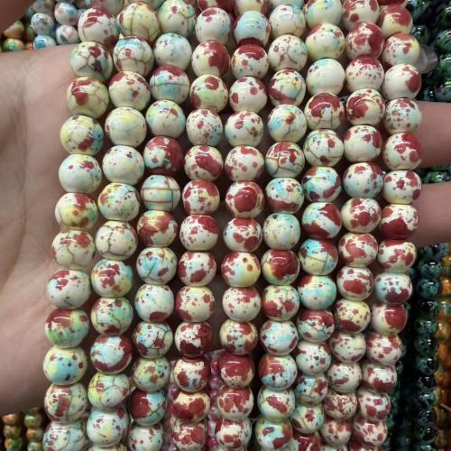 Türkis Perlen, Natürliche Türkis, rund, gefärbt & DIY, keine, 8mm, verkauft per ca. 38 cm Strang