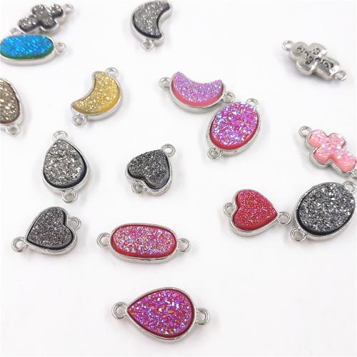 Connecteur de résine, alliage de zinc, avec résine, Placage, DIY & styles différents pour le choix, 50PC/sac, Vendu par sac