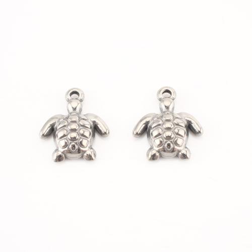 Stainless Steel Animal Pendants 304 Stainless Steel Turtle DIY original color Sold By Lot