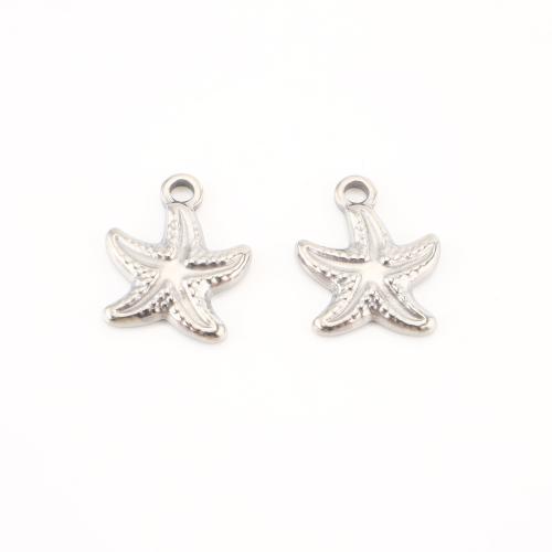 Stainless Steel Animal Pendants 304 Stainless Steel Starfish DIY original color Sold By Lot