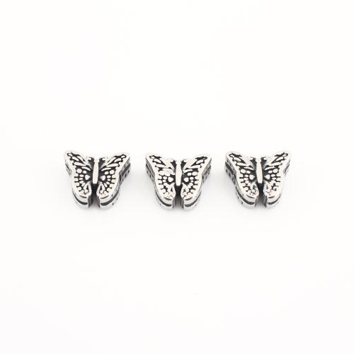 Branelli Dell'acciaio inossidabile del distanziatore, 304 acciaio inox, Farfalla, Vintage & DIY, colore originale, 9x11x5mm, Venduto da PC