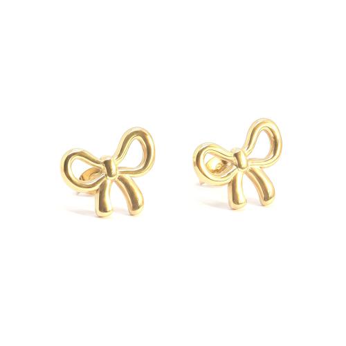 304 Stainless Steel Stud Earring Bowknot Vacuum Ion Plating fashion jewelry & for woman Sold By PC
