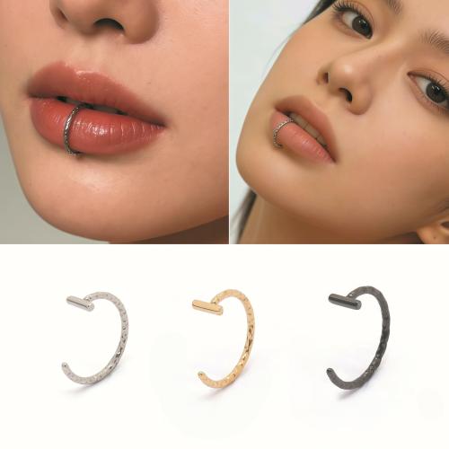 304 rustfrit stål læbe ring, forgyldt, mode smykker & Unisex, flere farver til valg, 10mm, Solgt af PC