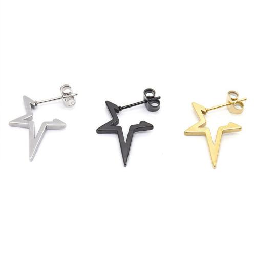 304 Stainless Steel Stud Korvakorut, päällystetty, muoti korut & Unisex, enemmän värejä valinta, 17x23mm, Myymät PC