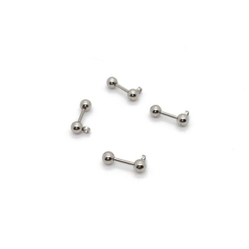 304 acciaio inox Piercing orecchino risultati, lucido, DIY, colore originale, 13mm, Venduto da PC