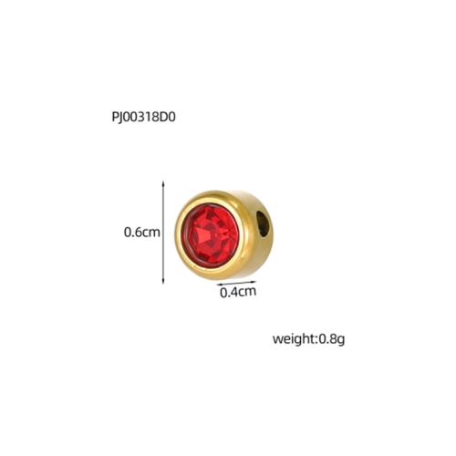 Acier inoxydable Spacer Perles, Acier inoxydable 304, Placage de couleur d'or, DIY & pavé de micro zircon, plus de couleurs à choisir, 4x6mm, Vendu par PC