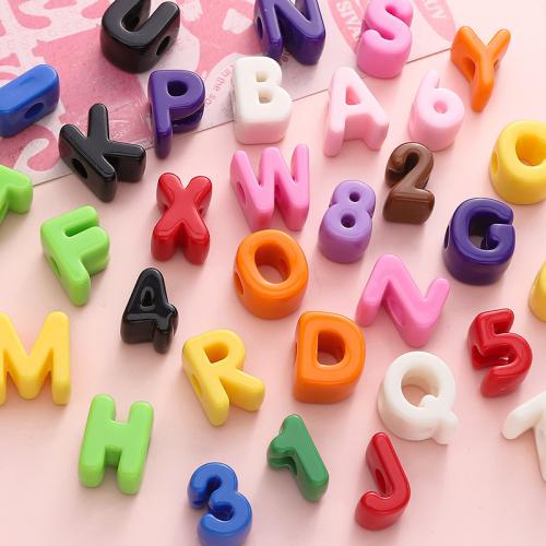 Alphabet Acryl Perlen, Alphabet-Buchstabe, DIY & verschiedene Muster für Wahl, gemischte Farben, beads width 14-21mm, heigth 20-21mm, Bohrung:ca. 5mm, 500G/Tasche, verkauft von Tasche
