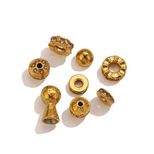 Branelli Dell'acciaio inossidabile del distanziatore, 304 acciaio inox, placcato color oro, DIY & stili diversi per la scelta & con strass, Venduto da PC