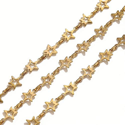 Rozsdamentes acélból készült ékszerek Chain, 304 rozsdamentes acél, Csillag, galvanizált, DIY & üreges, több színt a választás, 18.80x12.20mm, Által értékesített m