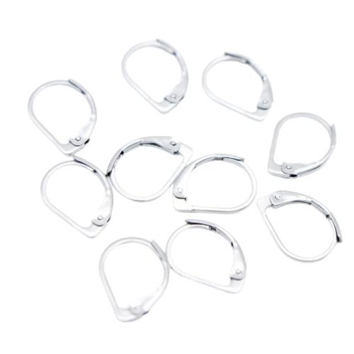 Rustfrit stål Håndtag Back Earring Component, 304 rustfrit stål, du kan DIY & maskine polering, oprindelige farve, 10x13mm, 100pc'er/Bag, Solgt af Bag