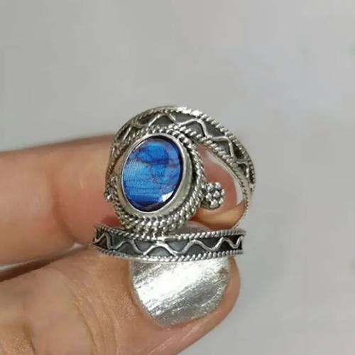 Mesing Finger Ring, starinski srebrne boje pozlaćen, različite veličine za izbor & za žene & pocrniti & decal, Veličina:6-10, Prodano By PC