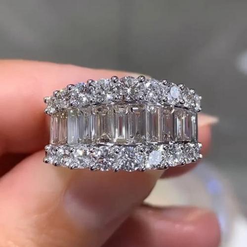 Sárgaréz Finger Ring, platinával bevont, különböző méretű a választás & mikro egyengetni cirkónia & a nő, Méret:6-10, Által értékesített PC