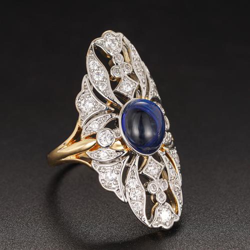 Sárgaréz Finger Ring, galvanizált, különböző méretű a választás & mikro egyengetni cirkónia & a nő, Méret:6-10, Által értékesített PC