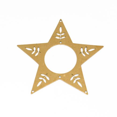 Pendants Jewelry Prás, Star, snasta, DIY & log, dath bunaidh, 45x45x0.85mm, Díolta De réir PC