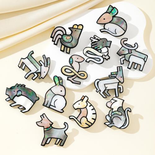 Schelp Broche, Chinese Zodiac, handgemaakt, uniseks & verschillende stijlen voor de keuze, Verkocht door PC