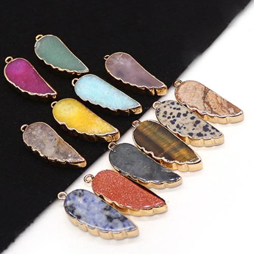 Pendants Gemstone Jewelry, Cleite, plátáilte, DIY & ábhair éagsúla do rogha, 13x34mm, Díolta De réir PC