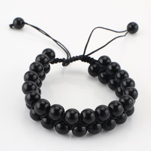Gemstone Bracelet, Babhta, Ciseal Dúbailte & unisex, dubh, Díolta De réir PC