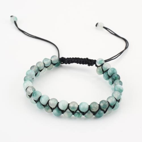 pierre gemme bracelet, Rond, Double couche & unisexe, vert, Vendu par PC