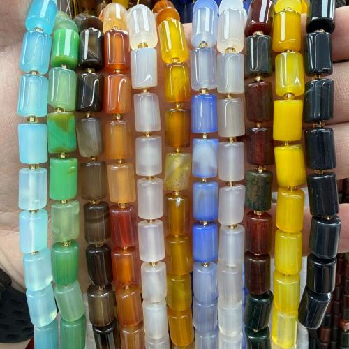 Perline in agata, agate, Colonna, lucido, DIY, nessuno, 8x12mm, Venduto per Appross. 38 cm filo