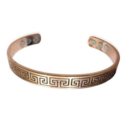 Cobre abertura da pulseira, with Magnético, rosa real com banho de cor, joias de moda & unissex, comprimento Aprox 17 cm, vendido por PC