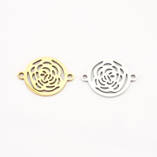Nerezová ocel Connector, 304 Stainless Steel, Květina, DIY & dutý, více barev na výběr, 20x15x1mm, 10PC/Lot, Prodáno By Lot