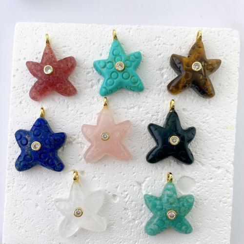 Gioielli ciondoli con gemme, pietra preziosa, Stella Marina, DIY & Micro spianare cubic zirconia, nessuno, 21x26.50mm, Venduto da PC