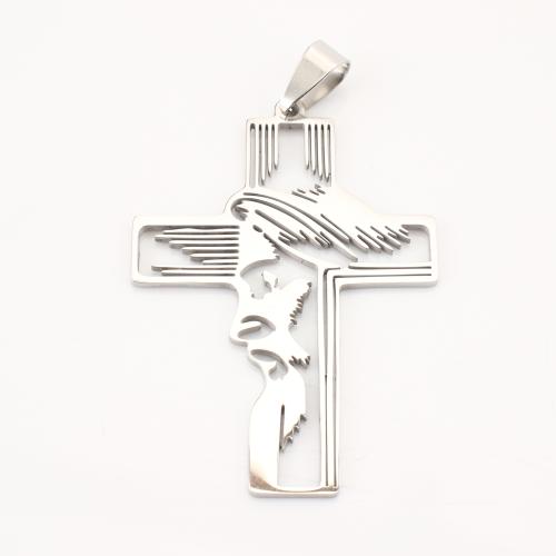 Stainless Steel Cross Pendants 304 Stainless Steel DIY & hollow original color Sold By Lot