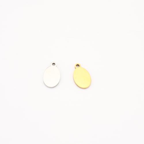 Stainless Steel Pendants 304 Stainless Steel Flat Oval plated DIY Sold By Lot