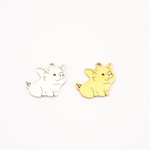 Stainless Steel Animal Pendants 304 Stainless Steel Pig plated DIY Sold By Lot