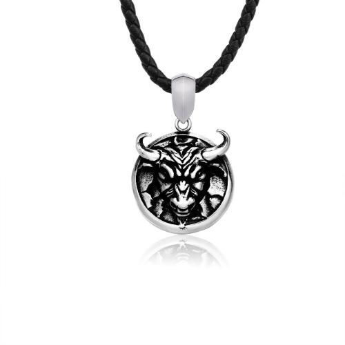 Rustfrit stål Animal Pendler, 316L Stainless Steel, Bull, poleret, Vintage & du kan DIY, oprindelige farve, 35.40x30mm, Solgt af PC