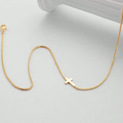 304 roestvrij staal Halsketting, Oversteken, plated, box ketting & voor vrouw, meer kleuren voor de keuze, Verkocht door PC