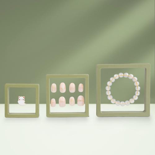 ABS Kunststoff Schmuck Display Box, mit PE Kunststoff, Quadrat, Staubdicht & transparent & verschiedene Größen vorhanden, keine, verkauft von PC