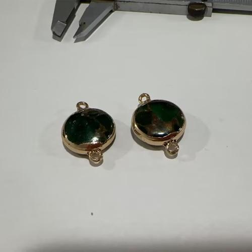 Υποδοχή σύνδεσης πύλης, Πράσινη Agate, Flat Γύρος, επιχρυσωμένο, DIY, 23x16x6mm, Τρύπα:Περίπου 1.5mm, Sold Με PC