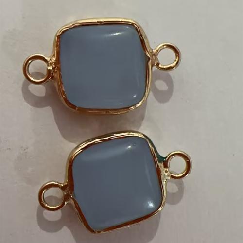 Gemstone stik, Ædelsten, Square, forgyldt, du kan DIY, 22x13x5mm, Hole:Ca. 1.5mm, Solgt af PC