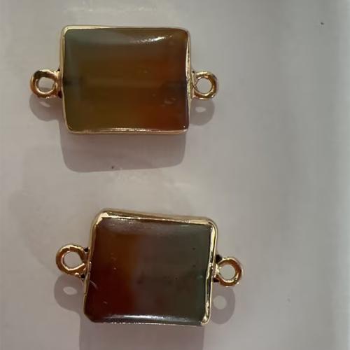 Υποδοχή σύνδεσης πύλης, Agate, με Κράμα ψευδάργυρου, Γεωμετρικό μοτίβο, επιχρυσωμένο, DIY & πολύπλευρη, 24x14x6mm, Τρύπα:Περίπου 1.5mm, Sold Με PC