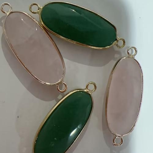 Drahokam konektor, s Zinek, Flat Oval, á, DIY & různé materiály pro výběr & tváří, 40x15x7mm, Otvor:Cca 1.5mm, Prodáno By PC