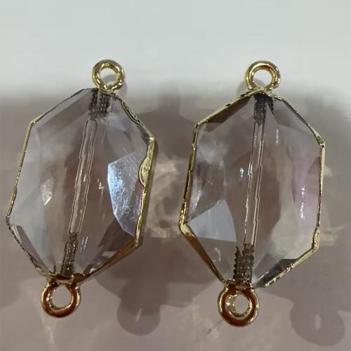 Křemen konektor, Clear Quartz, Geometrický vzor, á, DIY & tváří, 36x18x11mm, Otvor:Cca 1.5mm, Prodáno By PC