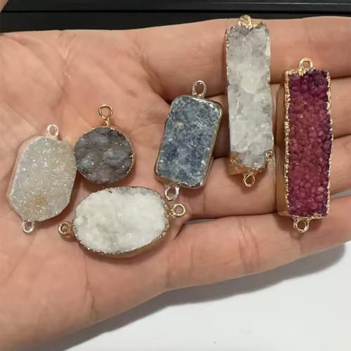 Křemen konektor, Přírodní Quartz, Geometrický vzor, á, DIY & různé styly pro výběr, Otvor:Cca 1.5mm, Prodáno By PC