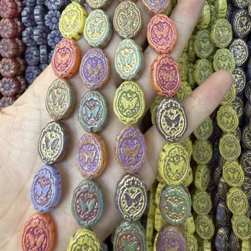 Abalorios de Murano de Animales, Cristal de murano, dibujo de la mano, Vintage & Bricolaje, más colores para la opción, 14x20mm, aproximado 18PCs/Sarta, Vendido por Sarta