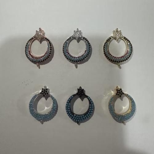 Conector de Micro Pavé de Zirconía Cúbica en Latón, metal, chapado, Bricolaje & diverso tamaño para la opción & micro arcilla de zirconia cúbica & hueco, más colores para la opción, 10PCs/Grupo, Vendido por Grupo