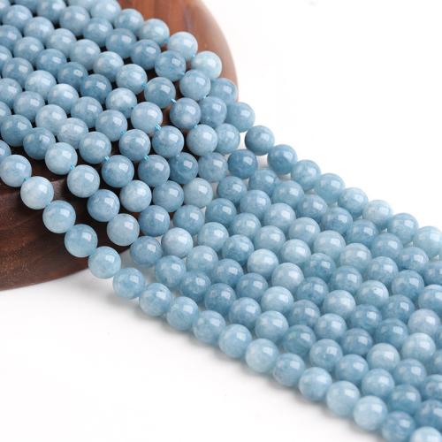 Abalorios de Jade, Esférico, teñido & Bricolaje & diverso tamaño para la opción, azul, longitud aproximado 38 cm, Vendido por UD