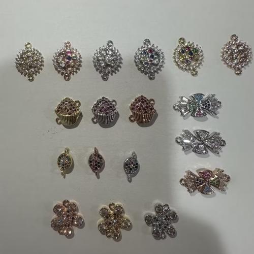 Conector de Micro Pavé de Zirconía Cúbica en Latón, metal, chapado, Bricolaje & diferentes estilos para la opción & micro arcilla de zirconia cúbica, agujero:aproximado 1mm, 10PCs/Grupo, Vendido por Grupo