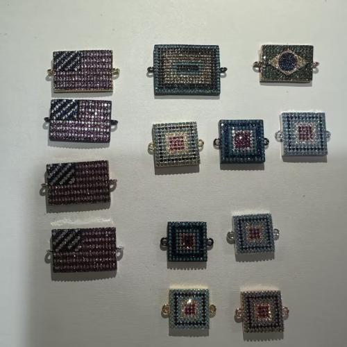 Conector de Micro Pavé de Zirconía Cúbica en Latón, metal, chapado, Bricolaje & diferentes estilos para la opción & micro arcilla de zirconia cúbica, agujero:aproximado 1mm, 10PCs/Grupo, Vendido por Grupo