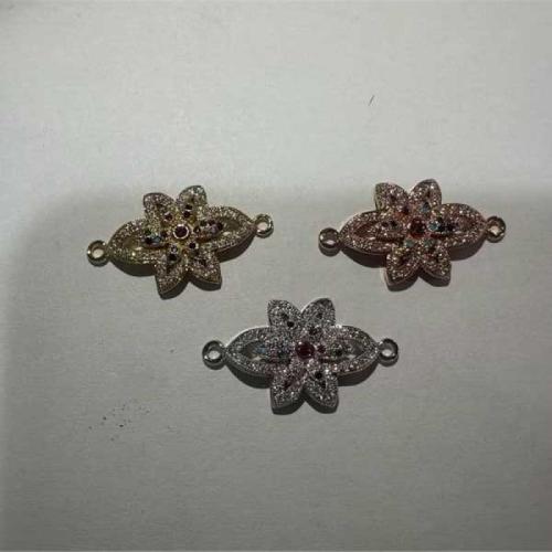 Conector de Micro Pavé de Zirconía Cúbica en Latón, metal, chapado, Bricolaje & micro arcilla de zirconia cúbica, más colores para la opción, 30x16x4mm, agujero:aproximado 1mm, 10PCs/Grupo, Vendido por Grupo