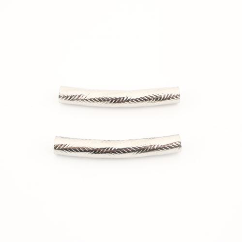 304 Stainless Steel Curved Tube Beads DIY original color Sold By PC